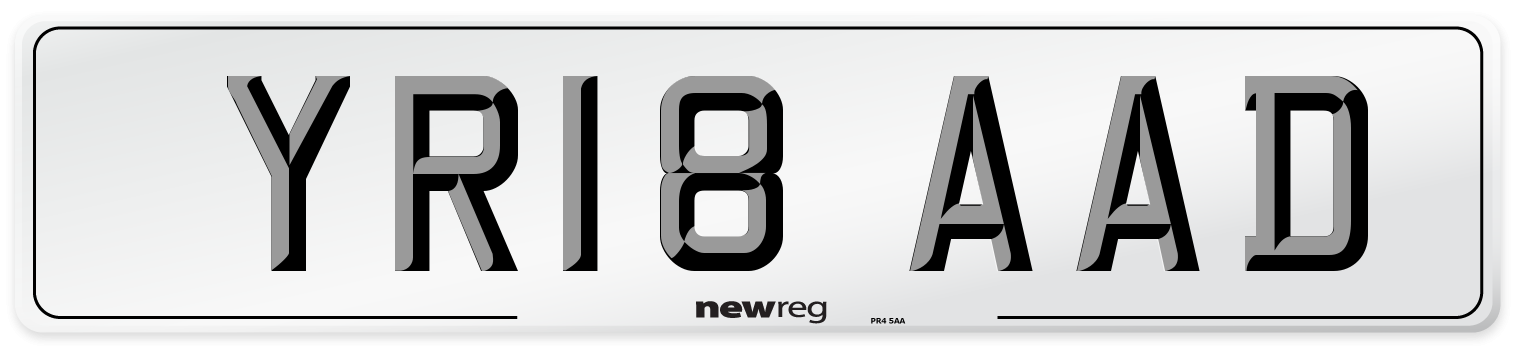 YR18 AAD Number Plate from New Reg